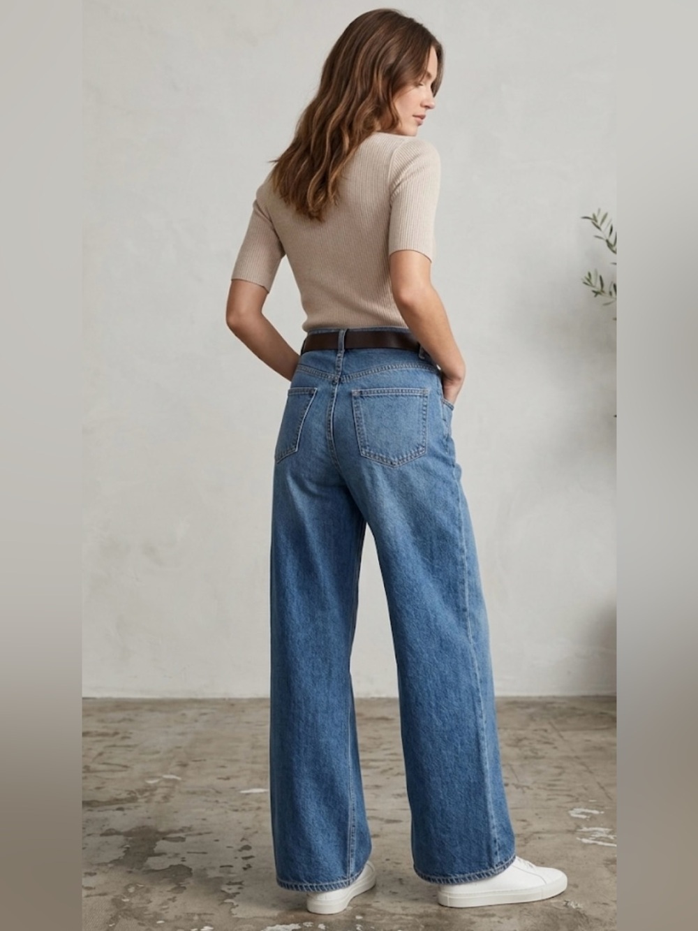 Reformation Blue High-Rise Wide Leg Jeans - Picture 3 of 6